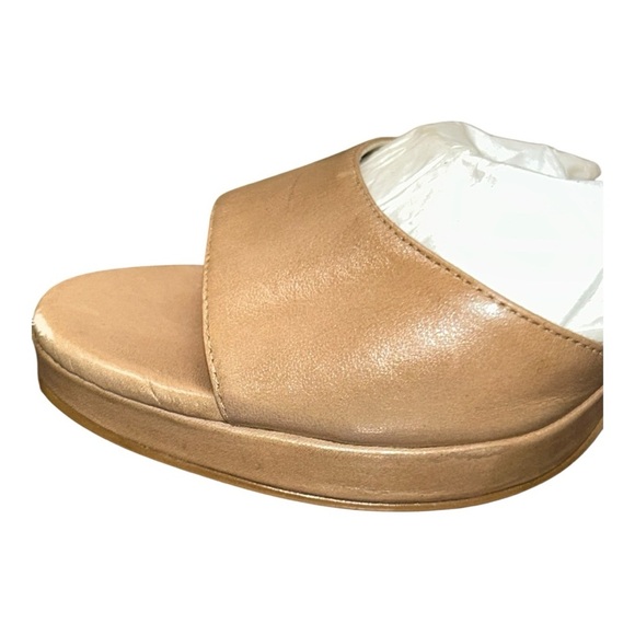 MICHAEL KORS BELLE SANDAL leather Sz 9M Platform Pumps Tan, Brown Women's Heels - Picture 7 of 16